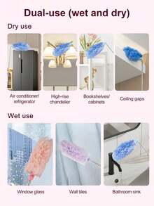 Car Dust Remover And Window Cleaner Set: Anti-Static Brush, For Car/Living Room/Bedroom/Desktop Dusting And Windshield Cleaning (1/3/5 Replacement Brush Heads) - Type a - View 5