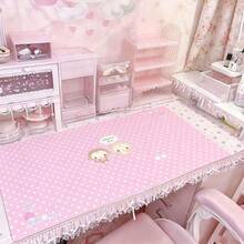 Leather Desk Pad Protective Mat Full Screen Polka Dot Star Music Note Raindrop Japanese Anime Angel Y2K Cute Mouse Pad Office Desk Mat Waterproof Anti-Slip PU Desktop Mat - View 12