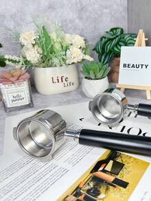 Portafilter Espresso Tanpa Dasar Stainless Steel 51mm, Tebal 4mm, 3-Telinga, Komponen Pengganti, Kompatibel dengan Mesin Kopi CASABREWS CM5418 Seri 3700, Gevi, Yabano, Tidak Kompatibel dengan Semua Model - Hitam - View 4