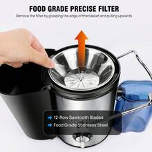 7Sevenjokers 400W Dual-Speed Compact Juicer Whole Fruit Vegetable Extractor Anti-Drip Easy Clean Home Machine - Ver 8
