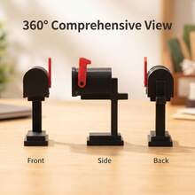 1:12 Miniature Mailbox Model, Suitable For Various Mini Diorama Building Scenes, Dollhouse Mini Mailbox Decor, Military Figure Scene, DIY Photography Prop - Black - View 5