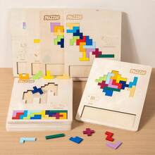 Square Wooden Puzzle Blocks Educational Toy For Children Intelligence Development Puzzle Early Education Toy Puzzle Solving - Multicolor - View 6