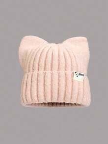 Winter New Japanese Style Cute Cat Ear Knitted Hat, Unisex Elastic Warm Ear Protection Beanie, Soft Girl Knit Cap For Autumn/Winter - Cat Ear Knitted Hat - View 3