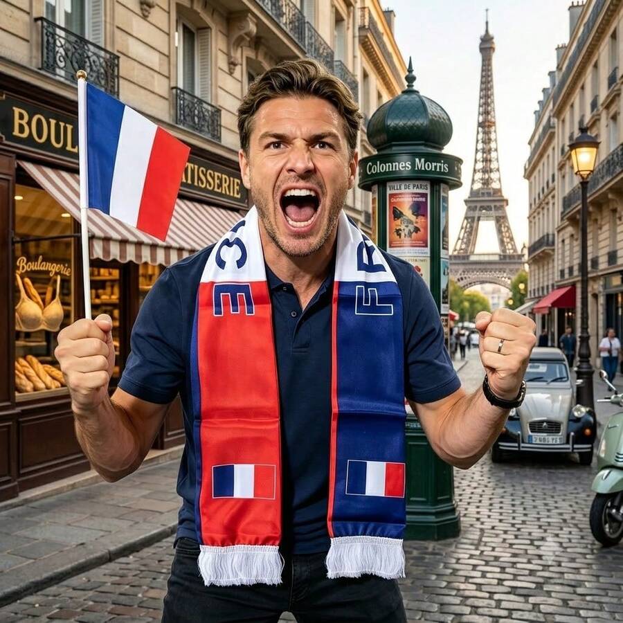 1 Set French Theme Independence Day Scarf And Flag Set (Includes 1 Scarf And 5 Flags) - Multicolor - View 1