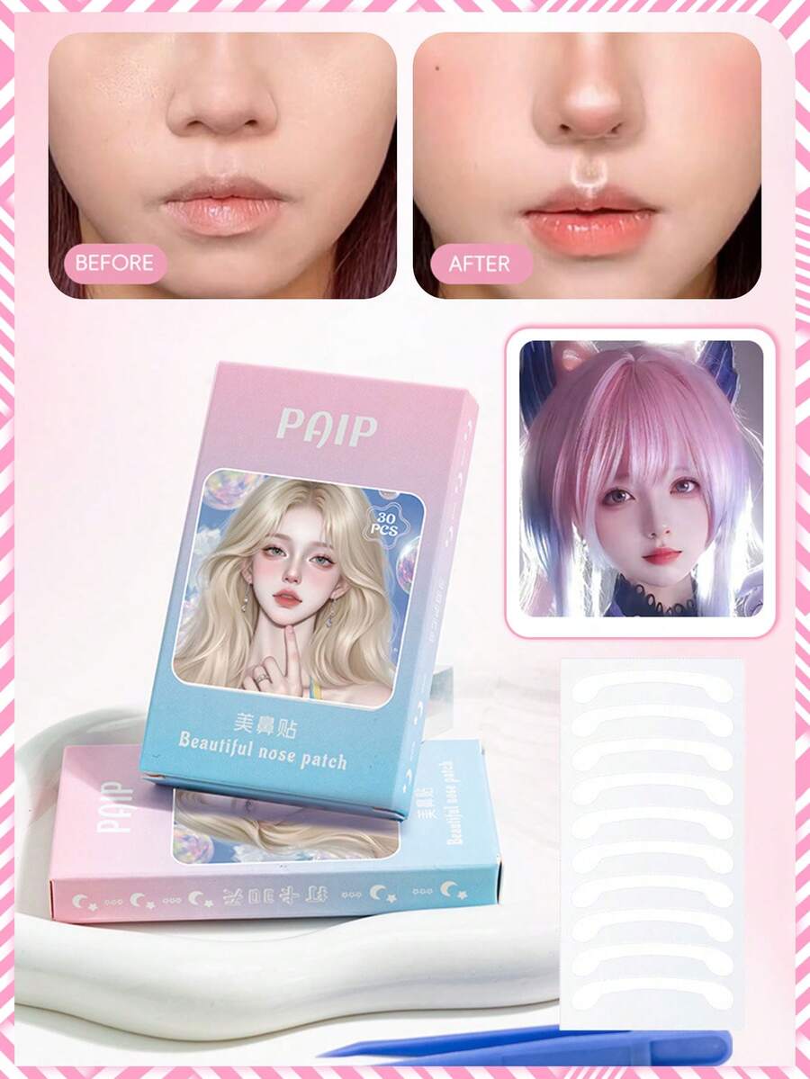 2/1 Box. Nose Shaping Stickers, Invisible Seamless Waterproof Convenient Nose Lifting Stickers, Suitable For Wide Nostrils, Skin-Friendly Nose Correction Stickers