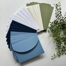 NIEWSPECIAL 10/20/25/50pcs Set Curved Tri-Fold Pocket Wedding Invitation Covers, Engagement 15th Birthday Baptism Pocket Minimalist Invitations, DIY Invitations, 5*7 Inch Invitations, Pocket Invitations, Customized Invitations, Innovative Wedding Card Designs - Style a - View 11