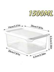 1/3pcs Stackable 1.5L Food Storage Containers, Suitable For Refrigerator And Freezer Organization - Plastic Food Containers With Hinged Lids, Airtight Reusable For Meat, Fruits, Vegetables, Also Microwave - Ideal For Holiday Food Display And Storage. - Multicolor - View 7