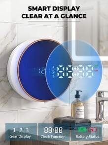 YITUMU Dispenser Sabun Otomatis 3 Tingkat yang Dapat Diatur dengan Layar LED dan Jam, Pompa Busa/Gel Pintar Tahan Air yang Dipasang di Dinding, Cocok untuk Sabun Cuci Piring, Losion, dan Sabun Tangan - Busa - View 7
