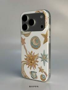GIIPPA 1pc Sun & Star Pattern Design Phone Case, Compatible With Phone 17 Pro Max, 16 Pro Max, 15 Pro Max, 14 Pro Max, 11/12/13/14/15/16 Pro Max Plus, Korean Style High-End Fashion Fun Phone Case, Elegant Design Suitable For Men And Women, Perfect Gift For Girlfriend On Christmas, Valentine's Day, Easter, Wedding Season And Birthday! - Multicolor 1 - View 3