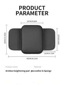 Car Center Armrest Pad With Side Storage Pocket, Universal PU Leather Armrest Heightening Protective Cover, Comfortable Car Armrest Storage Organizer Pad, Interior Accessories For Sedan SUV Truck - A - View 3