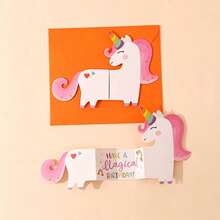 Assorted Die-Cut Foldable Greeting Cards, 9 Designs (Rocket, Cake, Popsicle, Burger, Train, Rainbow, Unicorn, Dachshund), Blank Inside, Suitable For Birthday And All Occasions, With Matching Envelopes - WISH-2301-08 - View 6