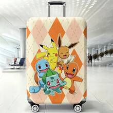 Miniso Pokemon Diamond Argyle Print Elastic Luggage Cover, Washable Suitcase Protector For Business Trip Vacation Travel - Color - View 6