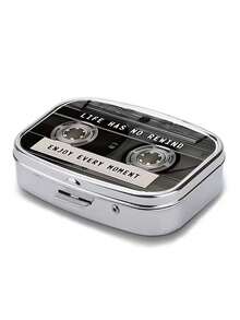 1pc 2D Flat, Vintage Vinyl Record Design Pill Box - Single Layer Metal Pill Storage Box, Suitable For Travel, Handbag Or Pocket - Perfect For Valentine's Day Gift - Unisex - Multicolor - View 7