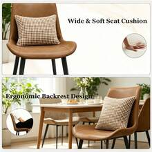 Contemporary Upholstered Dining Chairs With Armrests And Metal Legs For Dining Room, Kitchen, Living Room – L-Shaped Set Of 4 – Brown – Stylish Dining Chair - Khaki - View 4