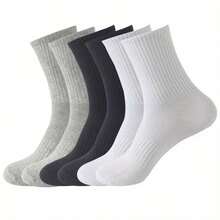 1/5 Pairs Spring/Autumn Men's Sports Long Socks, Unisex Outdoor Athletic Socks, Comfortable Breathable Basketball Socks - Multicolor - View 1