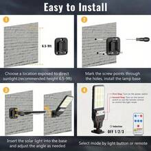 2 Paquetes Luz Solar de Pared IP65 Impermeable, Lámpara Rectangular Negra para Exteriores con Control Remoto, Inducción de Body Humano & 3 Modos de Iluminación, Luz de para Jardín Patio Porche Garaje Camino - 2 artículos - Ver 11