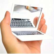 1pc Foldable Design: Mini Laptop Mirror Makeup Mirror - Polyethylene Mini Foldable Pocket Laptop Glass Suitable For Home And Travel - A - View 9