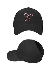 1/2 piezas Gorra de béisbol con coleta para mujer, gorra casual con moño desordenado, gorra ligera puntiaguda, gorra de sol de moda, adecuada para deportes al aire libre & uso casual diario - Gorro de pajarita - Ver 15