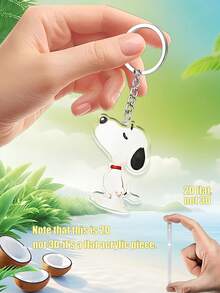 Porte-clés Snoopy, figurine Snoopy debout de corps entier avec son collier rouge emblématique, chaîne argentée durable et anneau de clé en métal poli, convient pour le rangement des clés de voiture et comme breloque de sac décontracté - Multicolore - Voir 6