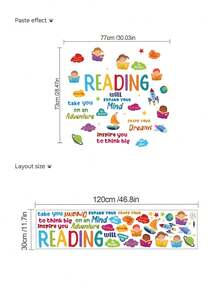 mama look 1pc, 30*120cm, Educational Learning Wall Sticker, Building Blocks Puzzle, Student Reading, Positive Encouragement Quotes, PVC Self-Adhesive Removable Wall Sticker, Suitable For Bedroom, Living Room, Study, Dining Room, Bathroom, Home Wall Decoration, Room Decor, Etc. - Multiple Styles - View 10