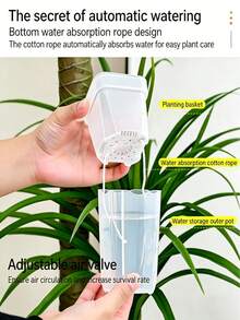 Self-Watering Transparent Planter Set, Mini Indoor Flower Pot With Water Level Indicator 1pc/4pcs/2pcs - Self-watering Flower Pots - View 4