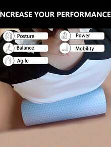 1pc High Density Solid Foam Roller Massager For Back And Leg Deep Tissue Massage - Foam Roller - Medium Density Deep Tissue Massage Tool, Suitable For Muscle Massage And Fascia Release - Multicolor - View 4