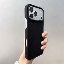 Ultra Thin Candy Color Lightweight Semi-Wrapped Borderless Case Compatible With IPhone 17 Pro Max 16 15 14 13 12 11 Back Cover - Black - View 6
