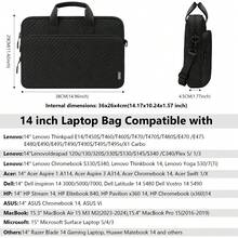 TECOOL 14-17.3 吋筆電單肩包，電腦公事包筆電保護套，相容 MacBook Pro 15/16、Air 15 M2、14-17.3 吋 HP 筆電及其他品牌筆電，輕量女款筆電包，附肩帶、口袋、提把 - 查看 11