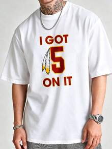 Lässiges Herren-T-Shirt im urbanen Stil, mit dem Aufdruck "I Got 5 On It", sommerliche Freizeitkleidung, 100 % Baumwolle, ein witziges T-Shirt für Sportfans. - Schwarz - Übersicht 4
