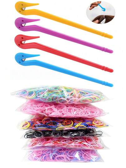1000 pezzi/500/200/100/3/1/Set Elastici per capelli monouso da donna, Strumento per la rimozione dei capelli che non danneggia i capelli, Strumento per la rimozione di elastici monouso che non danneggia i capelli, Accessori per capelli da matrimonio del millennio, Accessori per fermagli per capelli estivi, Fermagli per capelli per il ritorno a scuola, Accessori per rave (Colore casuale)