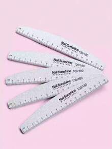 3PCS Half Moon 100/180 Professional Nail File Strips - Grey - View 8