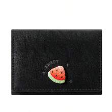 Fashionable Fruit Pattern PU Leather Wallet - Compact Zipper Credit Card Holder And Coin Purse, Snap Coin & Credit Card Pockets, Short Girl's Wallet, Korean Style Portable Cute Fruit Patchwork Purse, Travel Fashion Accessory - Multicolor - View 10