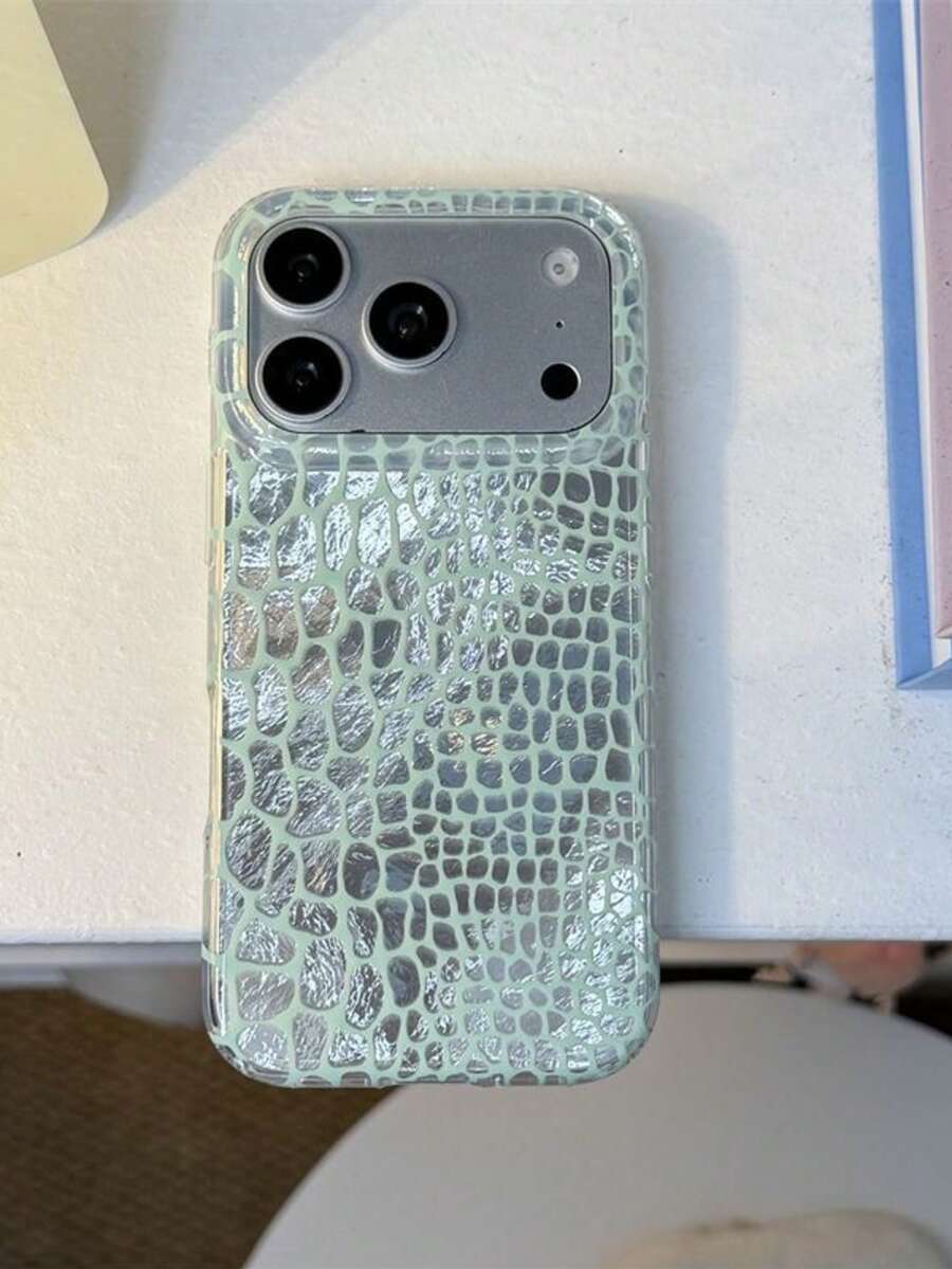 Luxury Pink Glitter Minimalist Star Phone Case Compatible With IPhone 18Pro Max, 17Pro, 17, 17Air, 16Pro Max, 16Pro, 16, 15Pro Max, 15Pro, 15, 15Pro Max, 14, 13, 12, 11 And Other Models Cute Shockproof Phone Case - Green - View 1