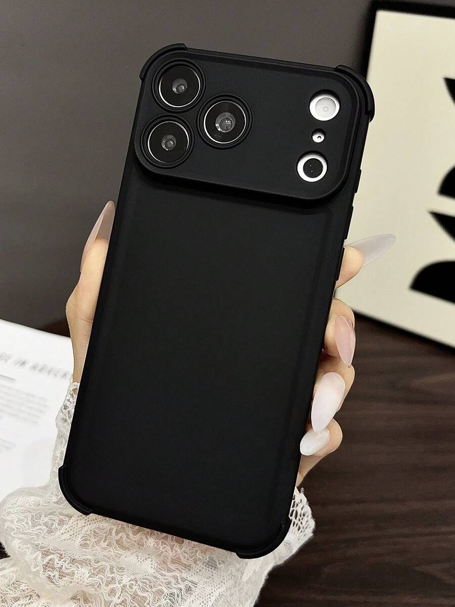奢華純色相機保護軟手機殼，適用於 iPhone 17 Pro Max 17 Pro 17 16 15 14 13，四角防摔防震保護背蓋