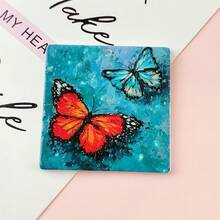 2pcs 50mm Acrylic Double-Sided Embossed Colorful Landscape Oil Painting Style Pendant DIY Jewelry Decoration Hanging Accessories - Multicolor - View 3