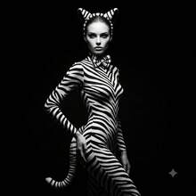 3pcs/Set Cute Black And White Striped Zebra Headband Set, Zebra Theme Costume Accessory Set For Halloween, Party And School Activities - Multicolor - View 3