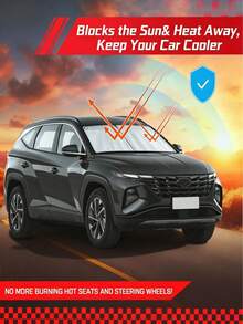 Car Sunshade, Large Size Car Front Windshield Sunshade, Foldable Front Window Sunshade With Storage Bag, UV Protection Heat Insulation Cooling Cover, Sedan, SUV, MPV, Van, Truck Interior Dashboard Protector, Summer Car Accessories, Car Travel Essentials - Multiple Styles - View 10