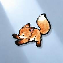 1pc Cartoon Little Fox Alloy Brooch Cute Animal Badge Denim Jacket Backpack Decoration Niche Accessory Gift - Multicolor - View 5