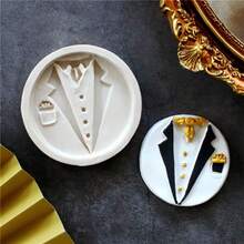 1PC Wedding Dress Suit Mustache Tie Fondant Silicone Mold, Fondant Cake Decorating Tool, Silicone Mold, Candy Cupcake Chocolate Mold, Kitchen Accessories, Baking Tool - View 11