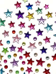 Multi-Color Star Rhinestone Stickers DIY Self-Adhesive Music Festival Face Decoration Stage Makeup Eye Makeup Glitter Stickers - Multicolor - View 4