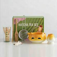 Gift Box Ceramic & Bamboo Matcha Tool Set, Cartoon Cat Face Matcha Bowl & Whisk Stand Combo, Japanese Healing Cute Style, Portable Afternoon Tea Tea Ceremony Utensils Gift - Multicolor - View 8
