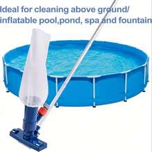 Pool Cleaning Vacuum Jet Tool With Pole Set, Vacuum Head Accessory Without Pole, Swimming Pool Vacuum With Surface De-Fogging Function, Swimming Pool Maintenance Kit, Suitable For Swimming Pools, Fountains, Compact Swimming Pool Vacuum Jet, Includes Debris Bag And Pole, Lightweight Swimming Pool Maintenance Tool - A - View 8