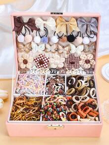 810/12/10pcs/Set Brown Cute Hair Accessories Set, Includes Butterfly, Star, Bow Hair Clips, And High Elasticity Multiple Hair Ties And Scrunchies - Suitable For Girls And Children, Perfect For School, Party, Play And Daily Hairstyles. Super Cute Styles Inspire Creativity - Multicolor - View 6