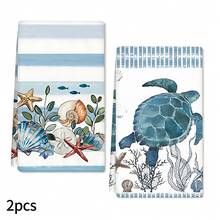 2/4/6件組 海星與海龜圖案印花超細纖維吸水抹布，現代吸水布，烹飪烘焙茶巾、洗碗布、清潔巾、手巾，超柔軟高吸水，廚房裝飾，送給鄰居、媽媽的禮物，生日禮物，送給朋友的甜蜜喬遷禮，廚房配件，日常必需品，生活必需品 - 彩色 - 查看 15