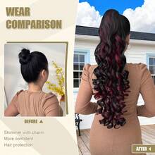 Blended Hair Extensions - SNATURAL/L.RED/GREEN/27 - View 7