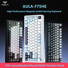 AULA F75HE Mechanical Keyboard With 2.4G/Bluetooth/5.3 Wireless Connectivity, Hot-Swappable, RGB Backlight, Multi-Function Knob, 4000mAh Battery, And 8K Polling Rate For Gaming - View 2