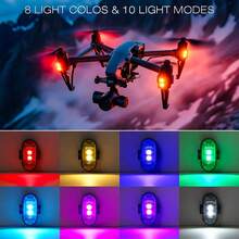 2PCS/6PCS LED Drone Decorative Lights Aircraft Flashing Lights, With Wireless Remote Control USB Charging, RGB Multicolor Ambient Lights, Neon Lights, With Remote Control, Night Anti-Collision Lights, RV Interior Lighting, Suitable For Halloween Decoration Lighting, IP65 Waterproof Rating - Multicolor - View 9