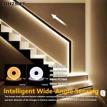 LQHZMYY 1-5m LED Motion Sensor Light Strip With Human Body Sensor Switch, Neon Chasing Flowing Water Effect, Flexible Strip, 3000K/6000K Optional, Light Flowing Meteor Effect, Chasing Light With USB Interface, Suitable For Staircase Chasing Light, Corridor Flowing Light, Balcony, Indoor/Outdoor Use, Modern Lighting Design|Flexible Neon Light Flexible Strip|Staircase Light - Induction Flowing Water Neon Lights - View 3