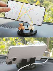 Soporte para teléfono de coche con patrón floral, soporte para teléfono de coche giratorio 360° - Material ABS, base antideslizante con diseño floral, adecuado para instalación en el salpicadero, adecuado para teléfonos inteligentes, adecuado para salpicadero, coche, oficina y uso doméstico - apoyo - Ver 7