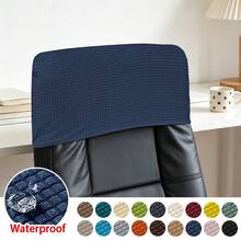 1 PC Waffle Chair Boss Headrest Cover, Replaceable, Easy To Replace, Washable, Oil-Proof, Detachable Elastic Headrest Cover For Boss Chair And Gaming Chair, Suitable For All Seasons, Multiple Colors Available, Anti-Slip Half Package - 1PC - View 4